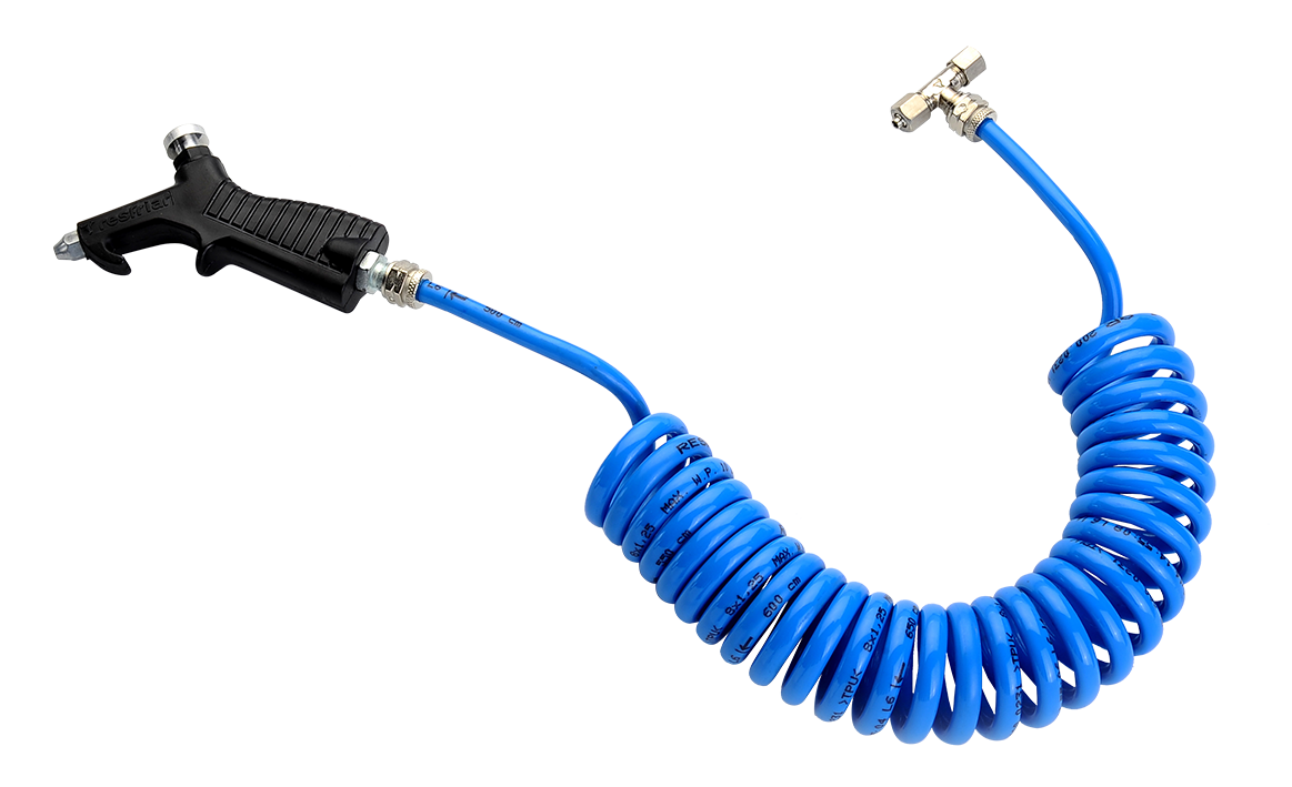 KIT PISTOLA DE AR COM MANGUEIRA AZUL